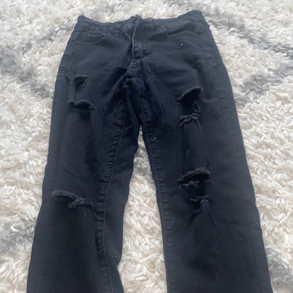 Black low rise jeans